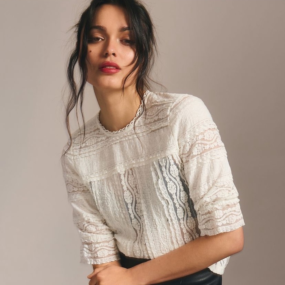 By Anthropologie Victorian Lace Top NWT